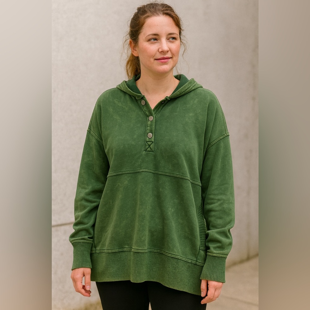 Women's Green Hooded Sweater